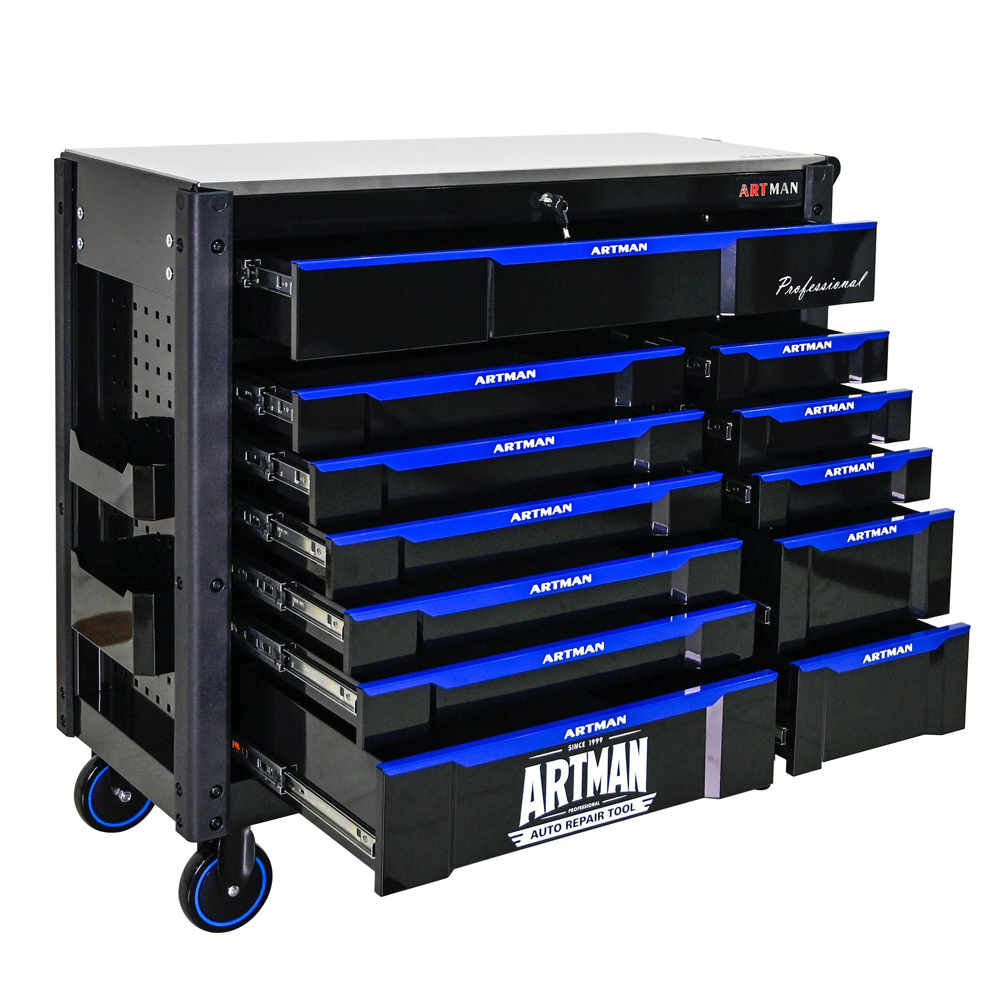 12-Layer Drawer Multi-Purpose Tool Cart With Wheels, Iron Top