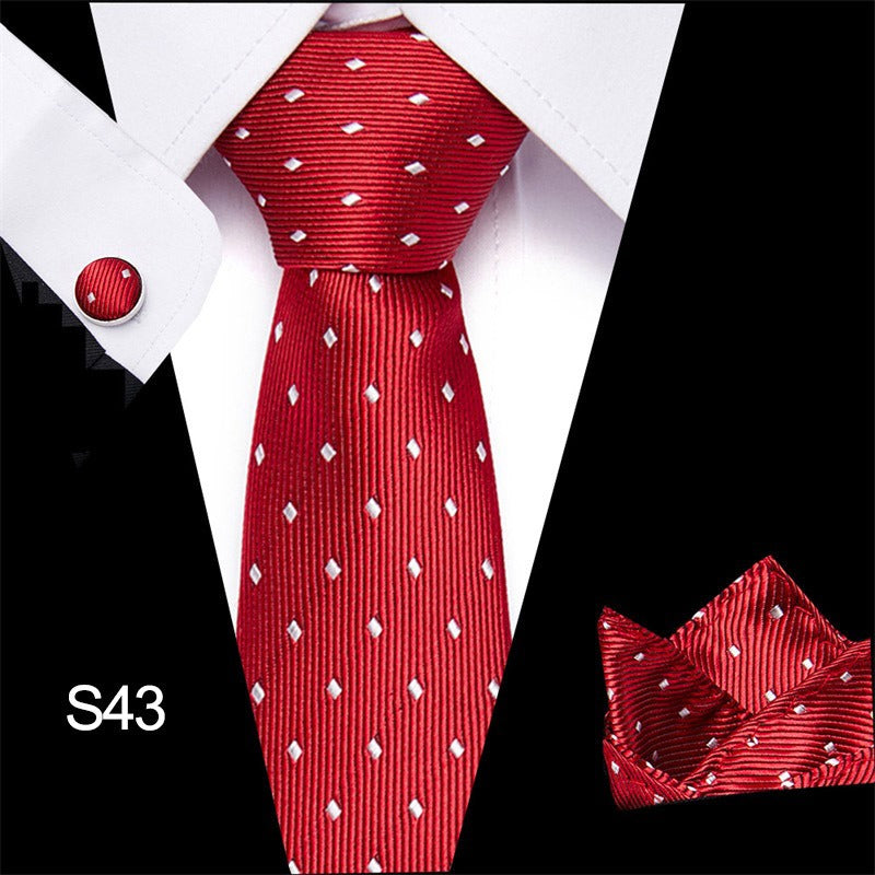 Men's tie three piece set cashew flower series fashion tie