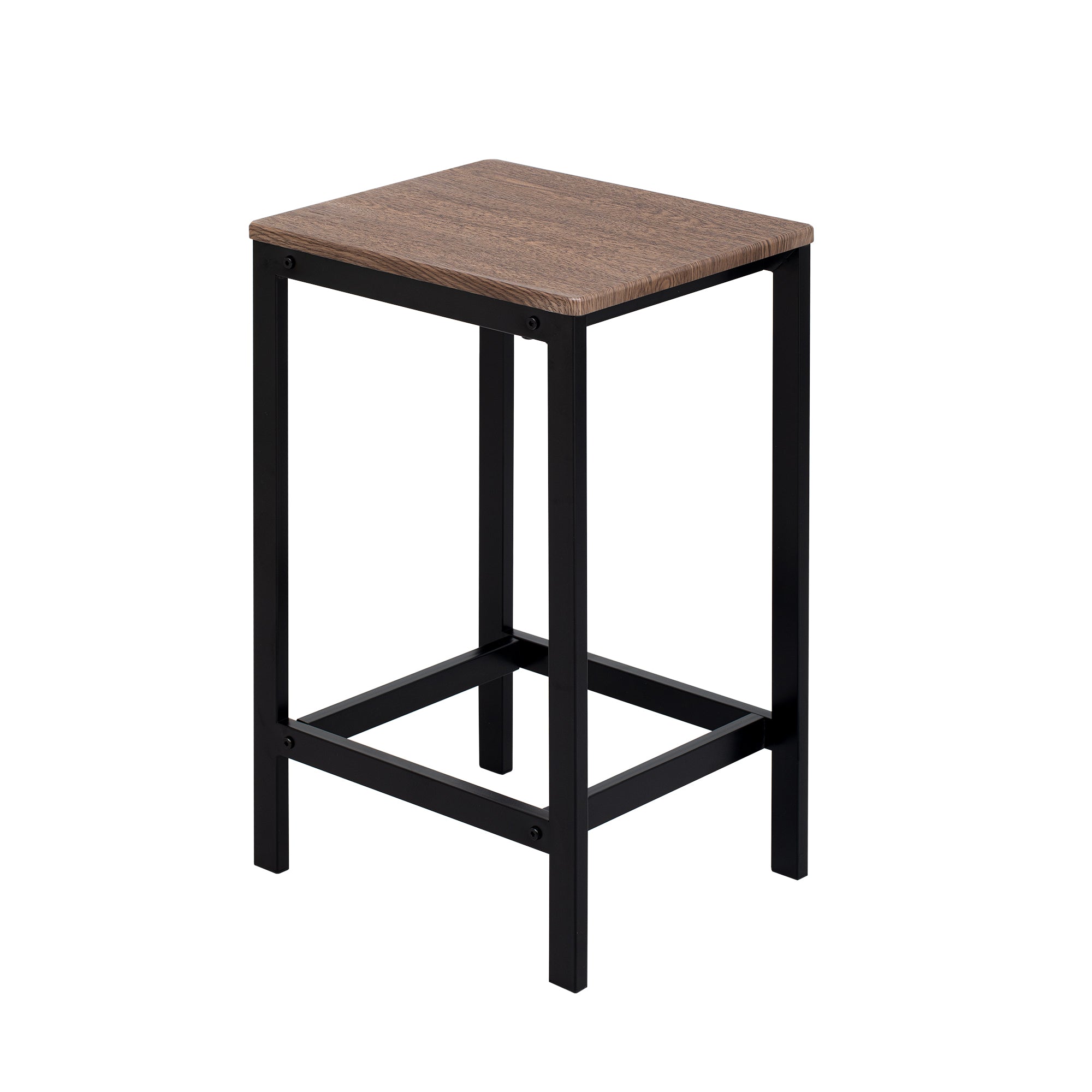 TREXM 5-piece compact bar table with table and stool - modern industrial design (dark brown)