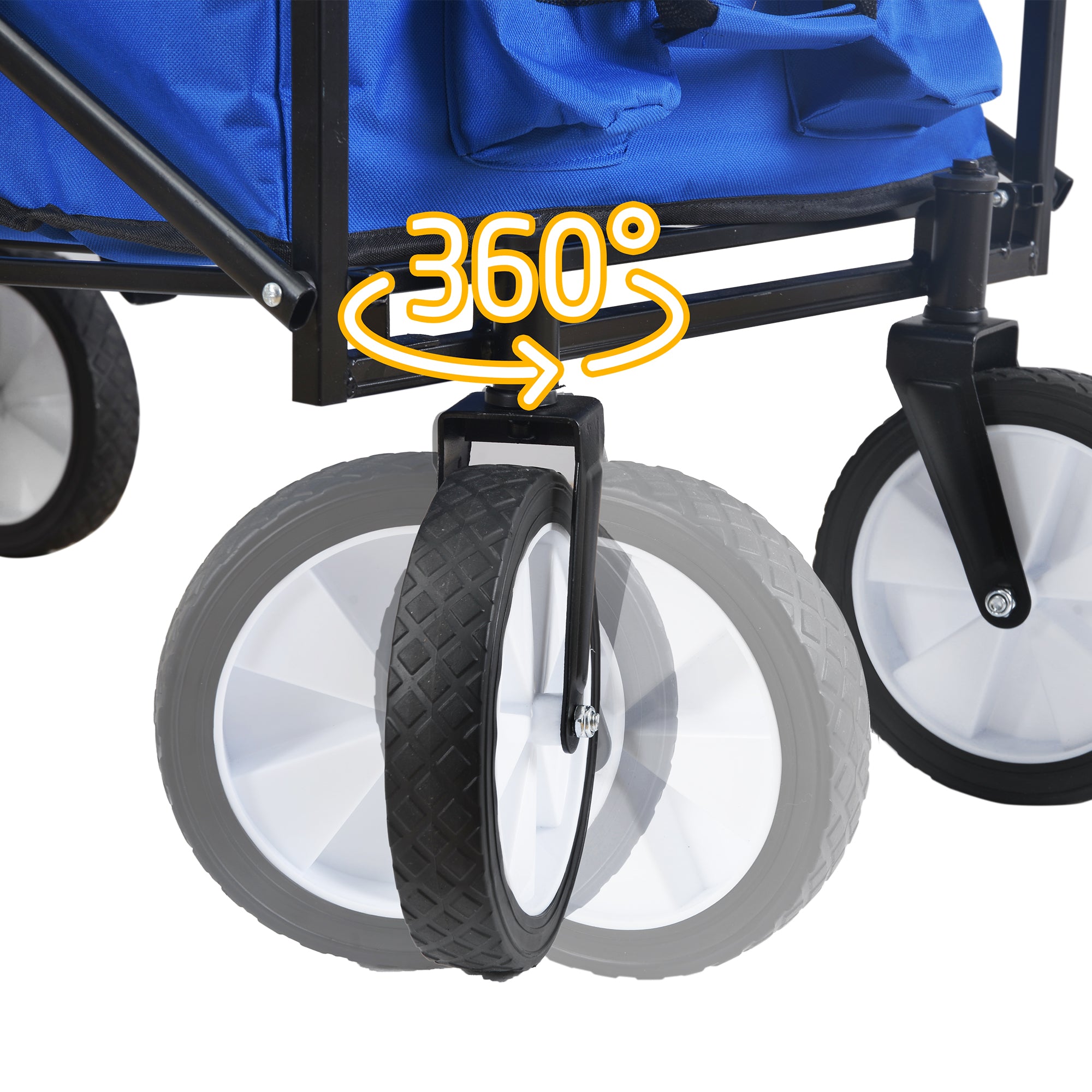 Folding Wagon Garden Shopping Beach Cart   (Blue)