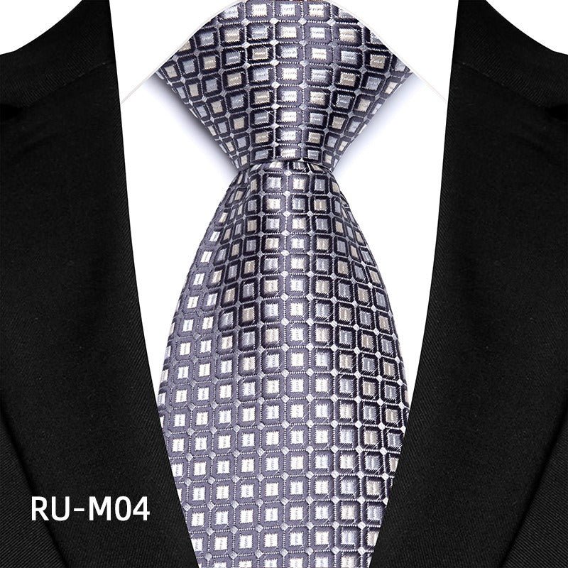 High density striped small flower men's business suit tie