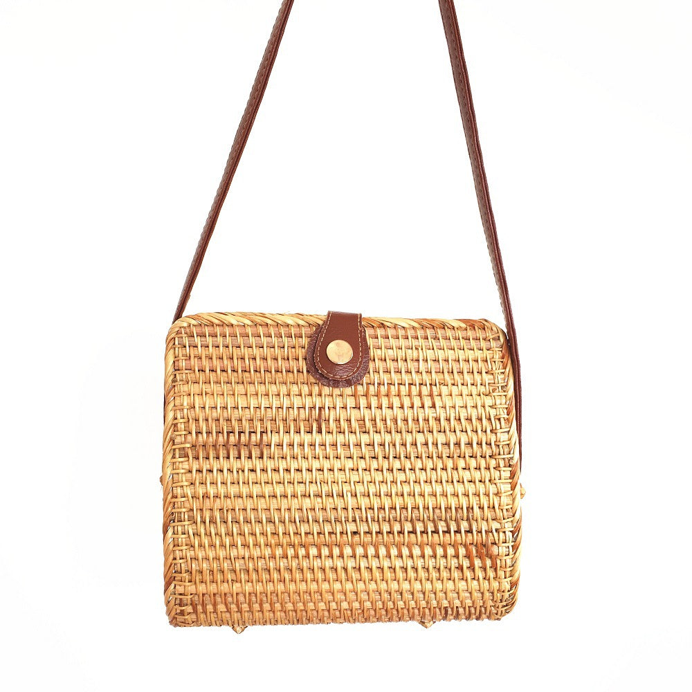 New Rattan Bag Ins rattan bag Women's Bag Diagonal Beach Bag Straw Women's Bag Shoulder Bag