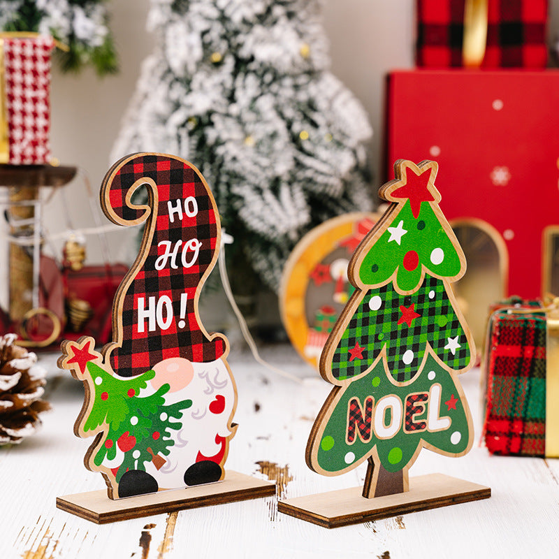 Christmas decorations, cute wooden gnome ornaments, holiday party DIY decorations, Christmas tree decorations