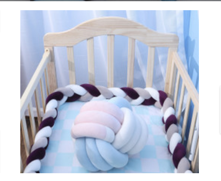 100cmBaby Bumper Bed Braid Knot Pillow Cushion Bumper for Infant Kids Crib Protector Cot Bumper Room Decor Anti-collision Bumper