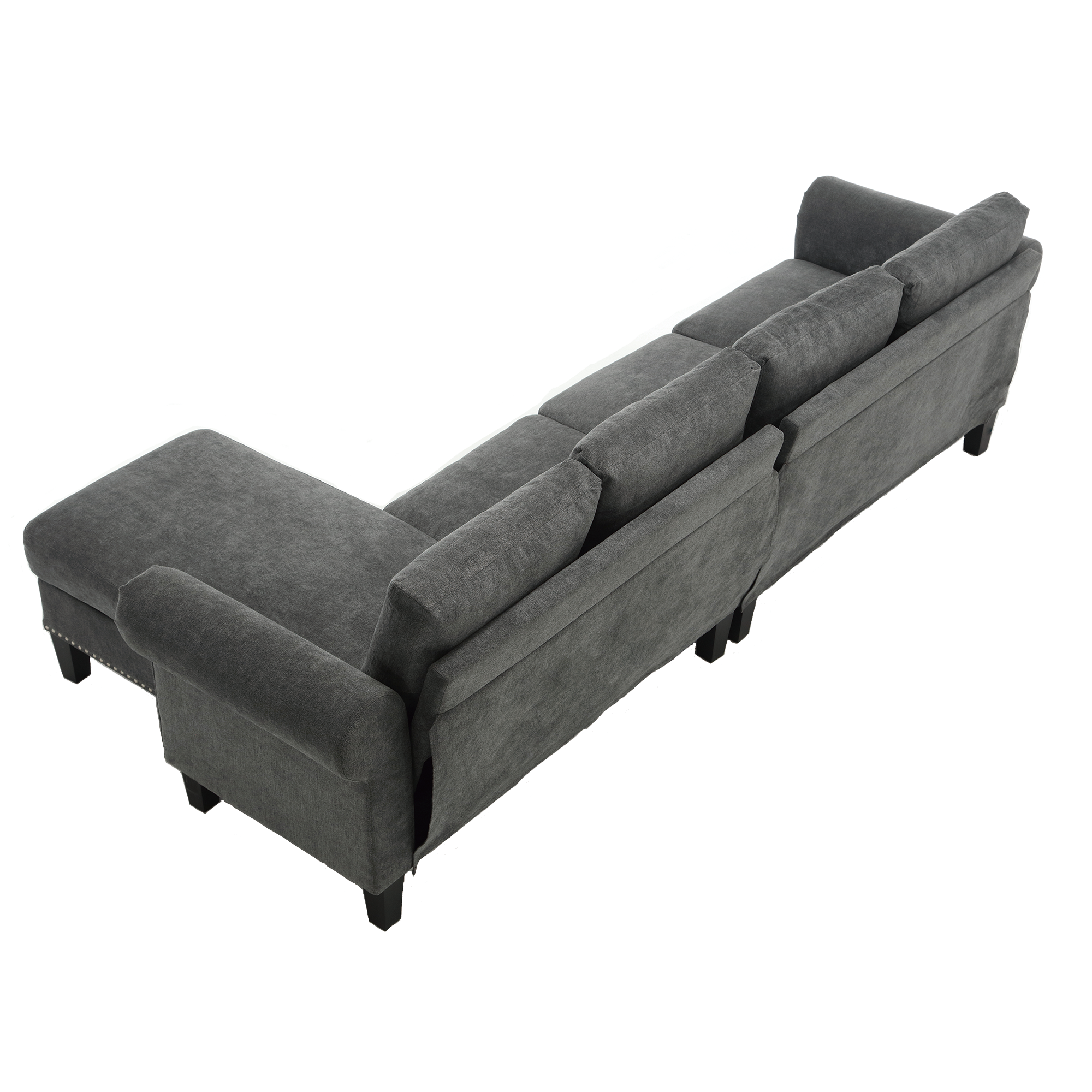 Convertible Sectional Sofa with Storage,L-shaped sofa Modern Linen Fabric Sectional Couches for Living Room,Gray