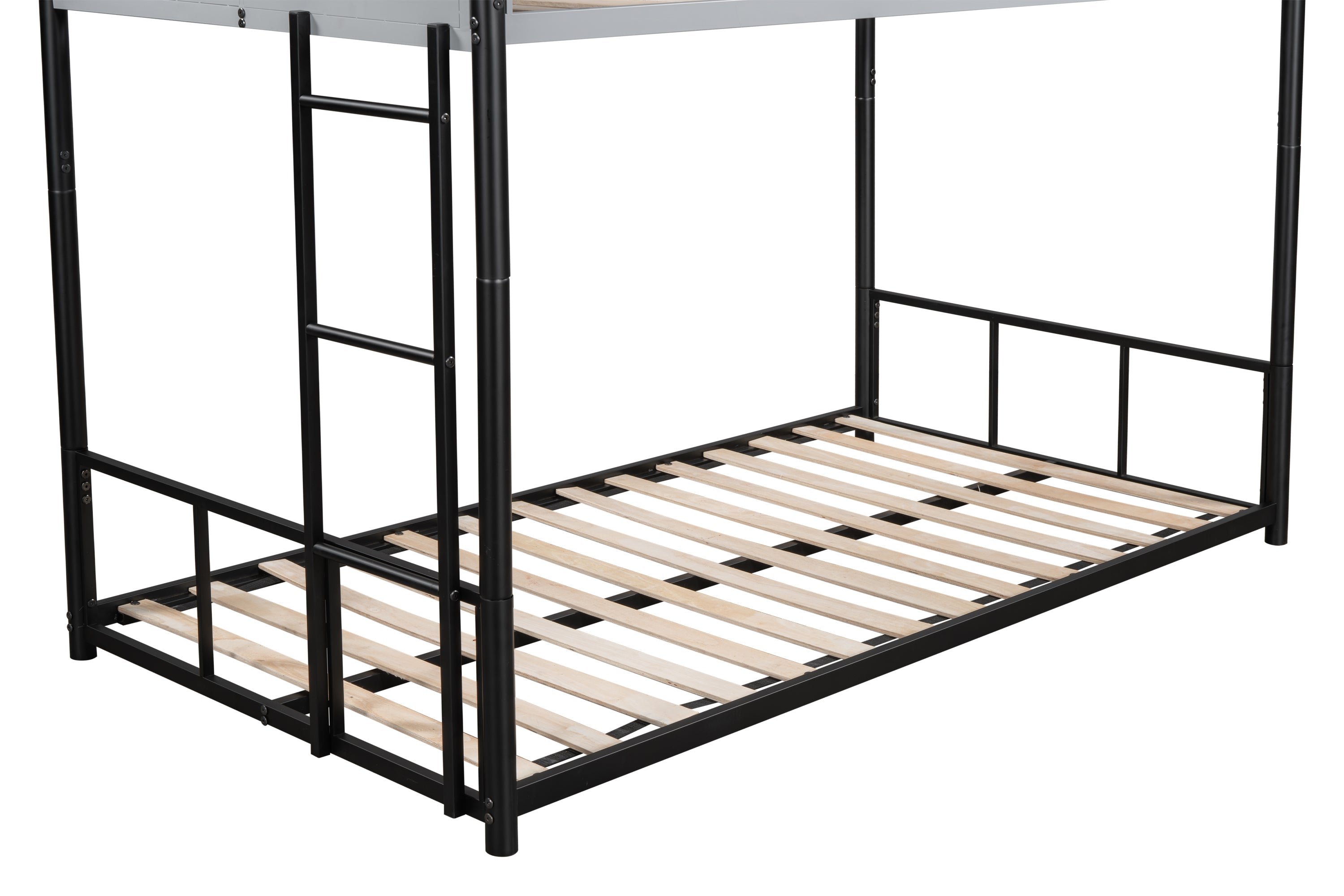 Metal twin bed with ventilation panel for noise reduction/safety guardrail/flexible space support/triple bed/CPC Certified