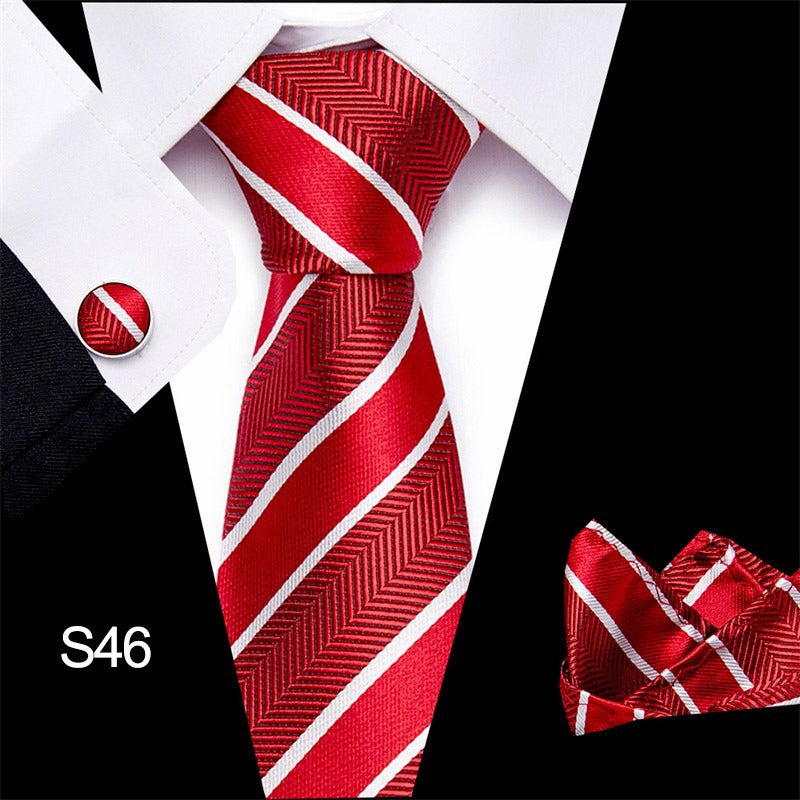 Men's tie three piece set cashew flower series fashion tie