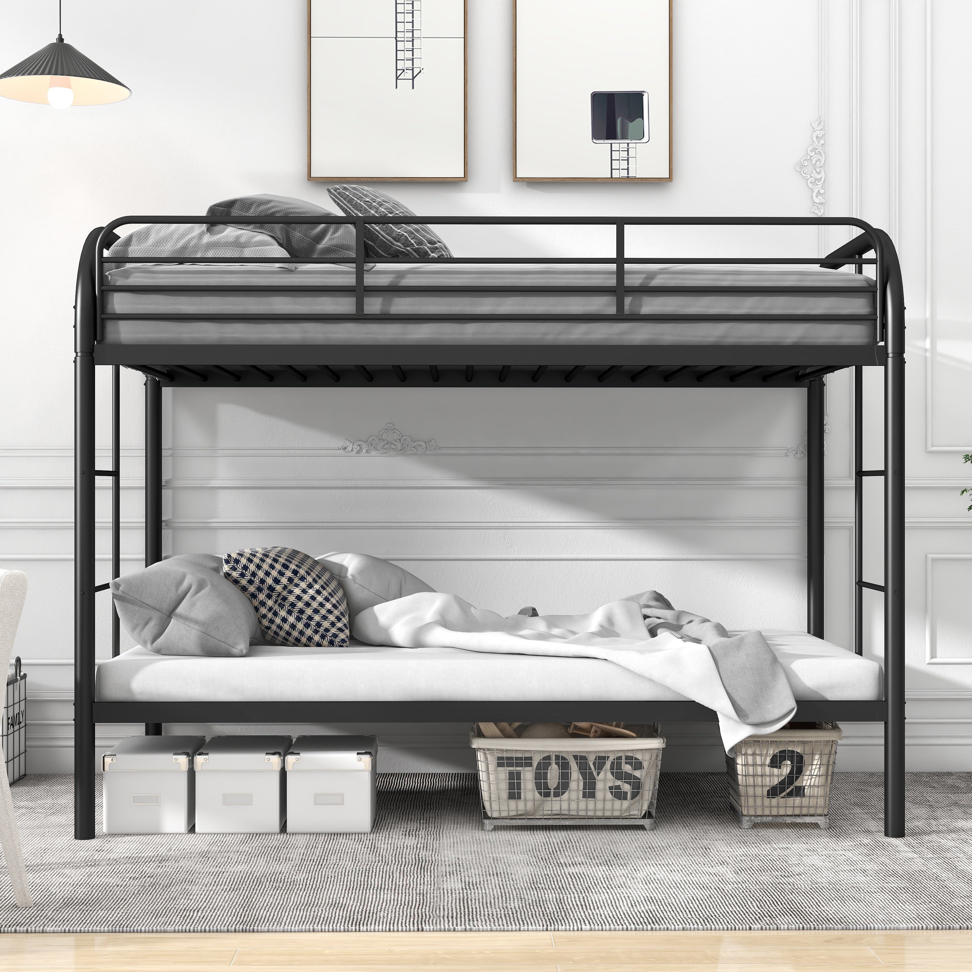 Twin over Twin Bunk Bed with Ladders