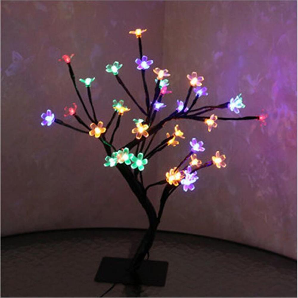 LED Crystal Cherry Blossom Tree Light Night Lights Table Lamp Christmas Fairy Wedding Decoration Lighting Luminarias de mesa