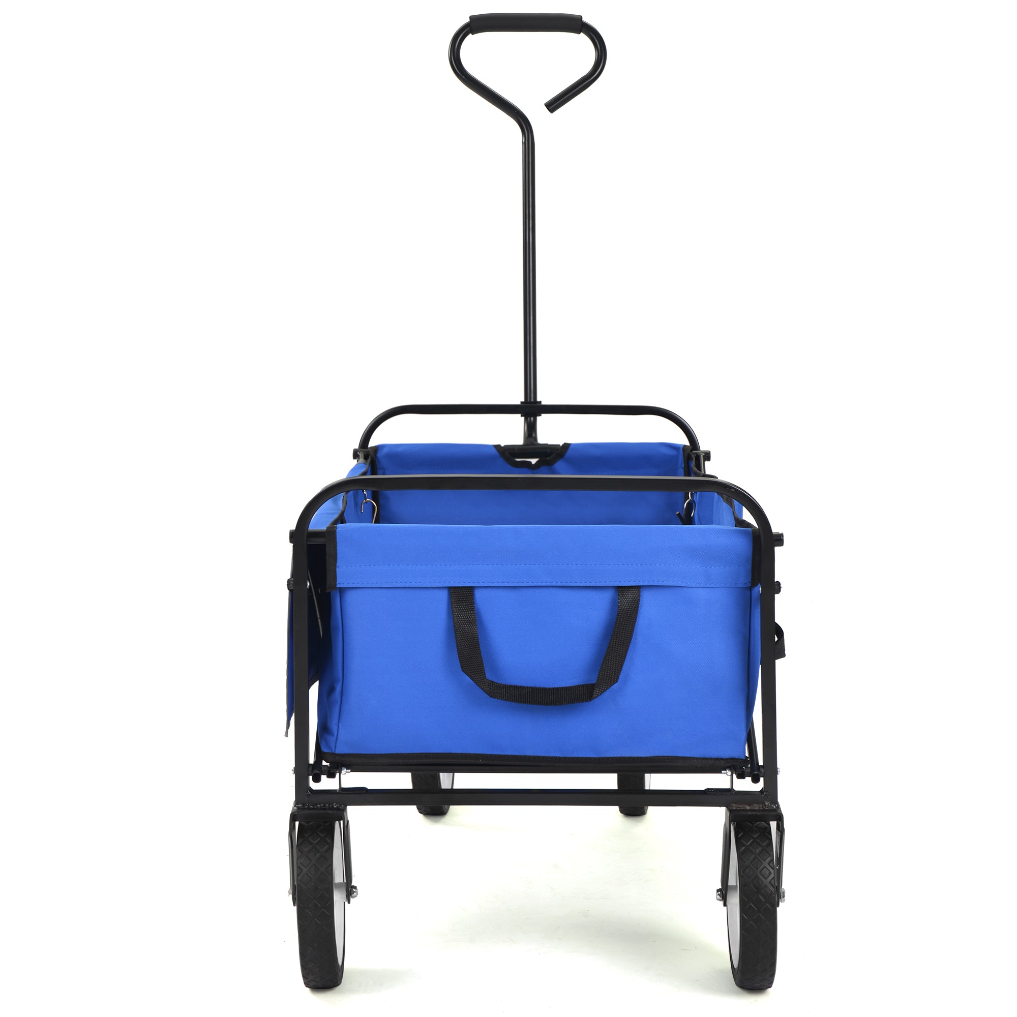 Folding Wagon Garden Shopping Beach Cart   (Blue)