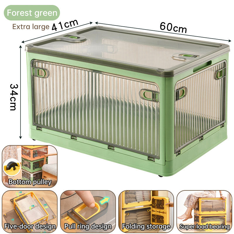 Cabinet clothes clothing quilt storage box household transparent plastic folding box snack toy finishing box