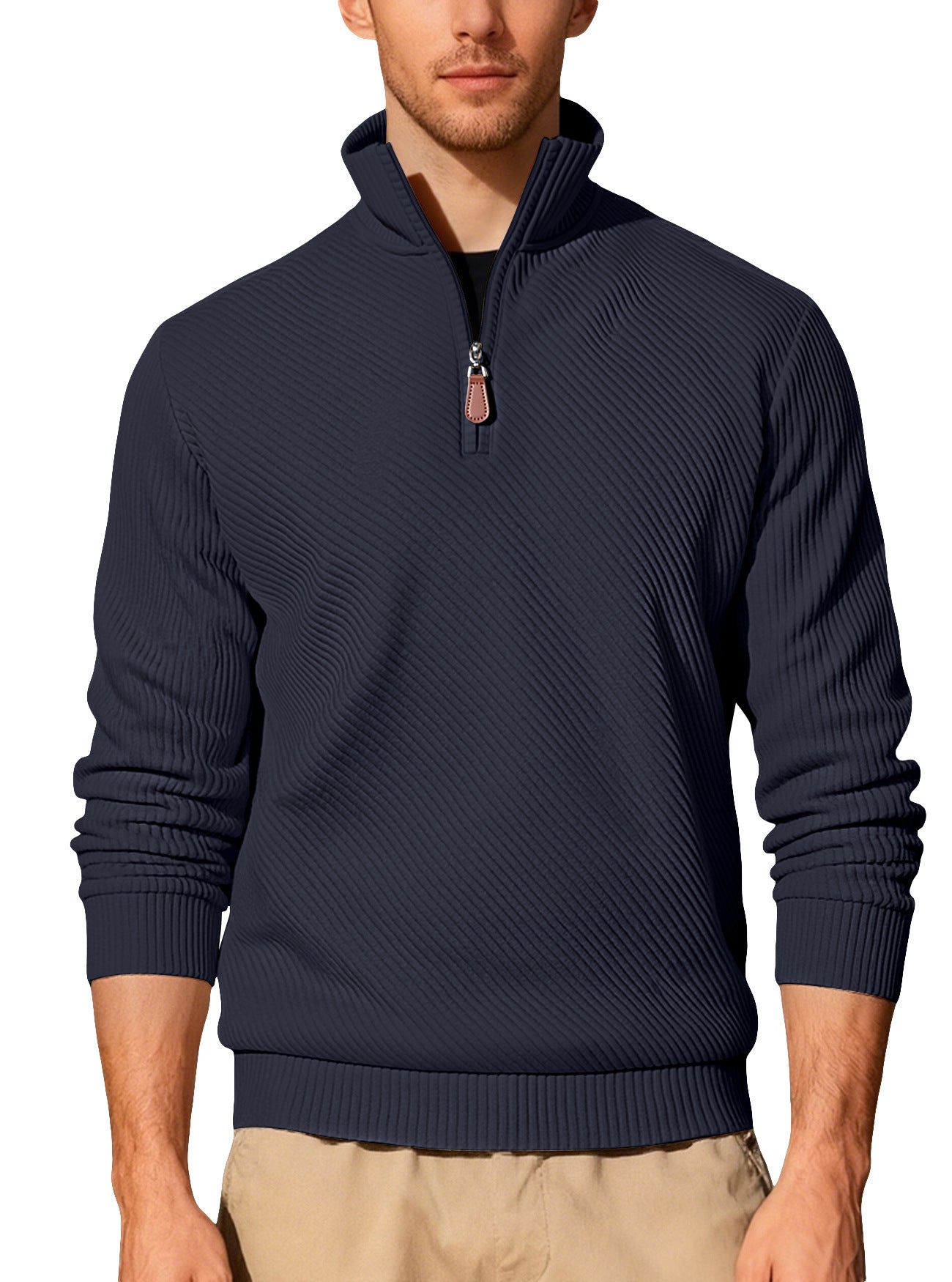 Long sleeved half zip sports hoodie