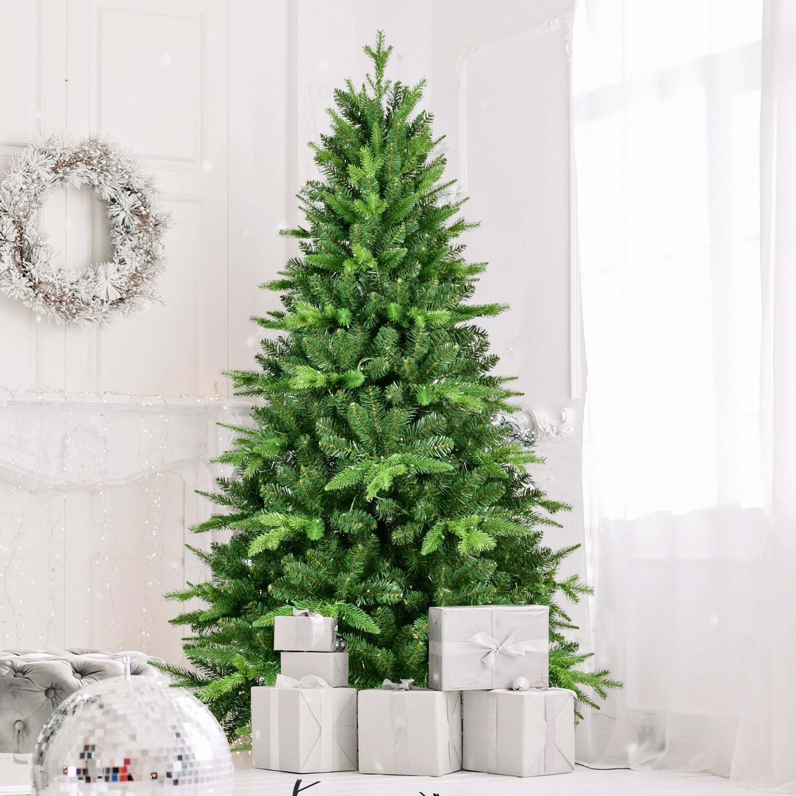 7FT PE&PVC Prelit Christmas Tree