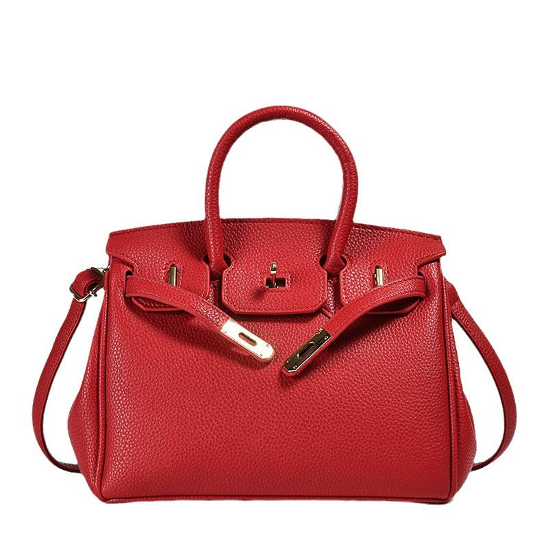 Vegan leather top-handle tote