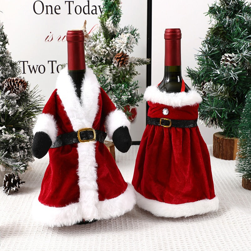 New Christmas red wine set Christmas dress wine bottle set Christmas dress wine bottle decoration