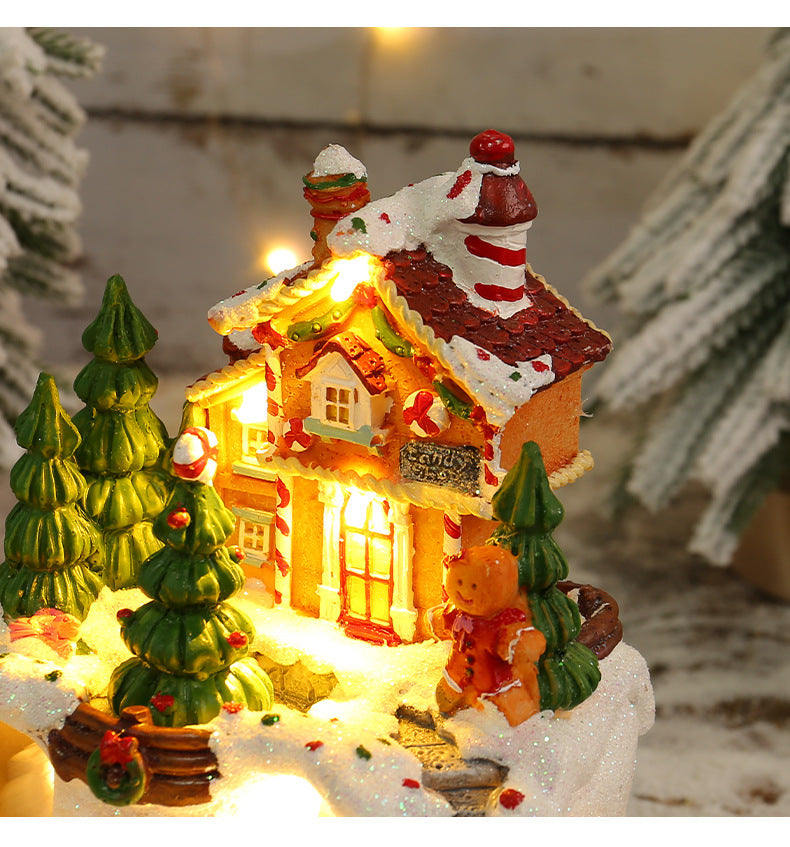 Christmas Gift Luminous Music House Decoration New Eight tone Box Night Light Hut