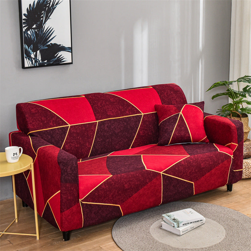 Printed sofa cover with all inclusive sand and elastic sofa cover