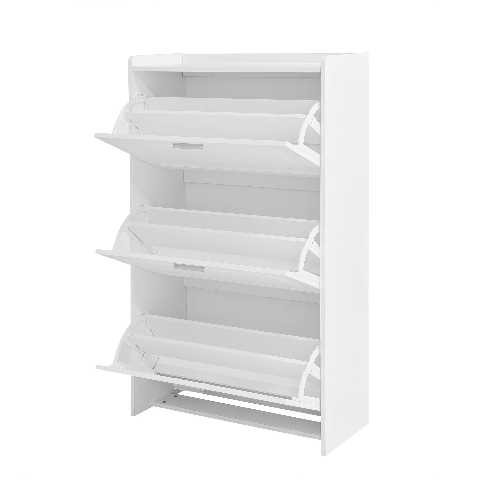 U-Can Shoe Storage Cabinet for Entryway with 3 Flip Drawers, Modern Shoe Organizer Cabinet, Free Standing Shoe Rack White