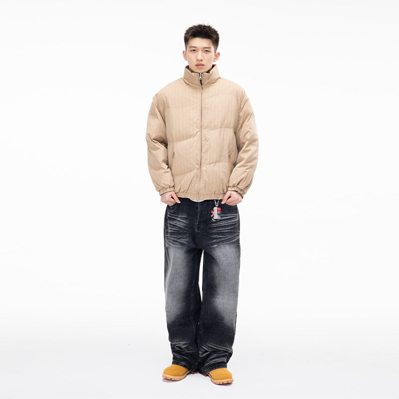 High-end Tweed Stand Collar Short Thick Cotton Coat Jacket