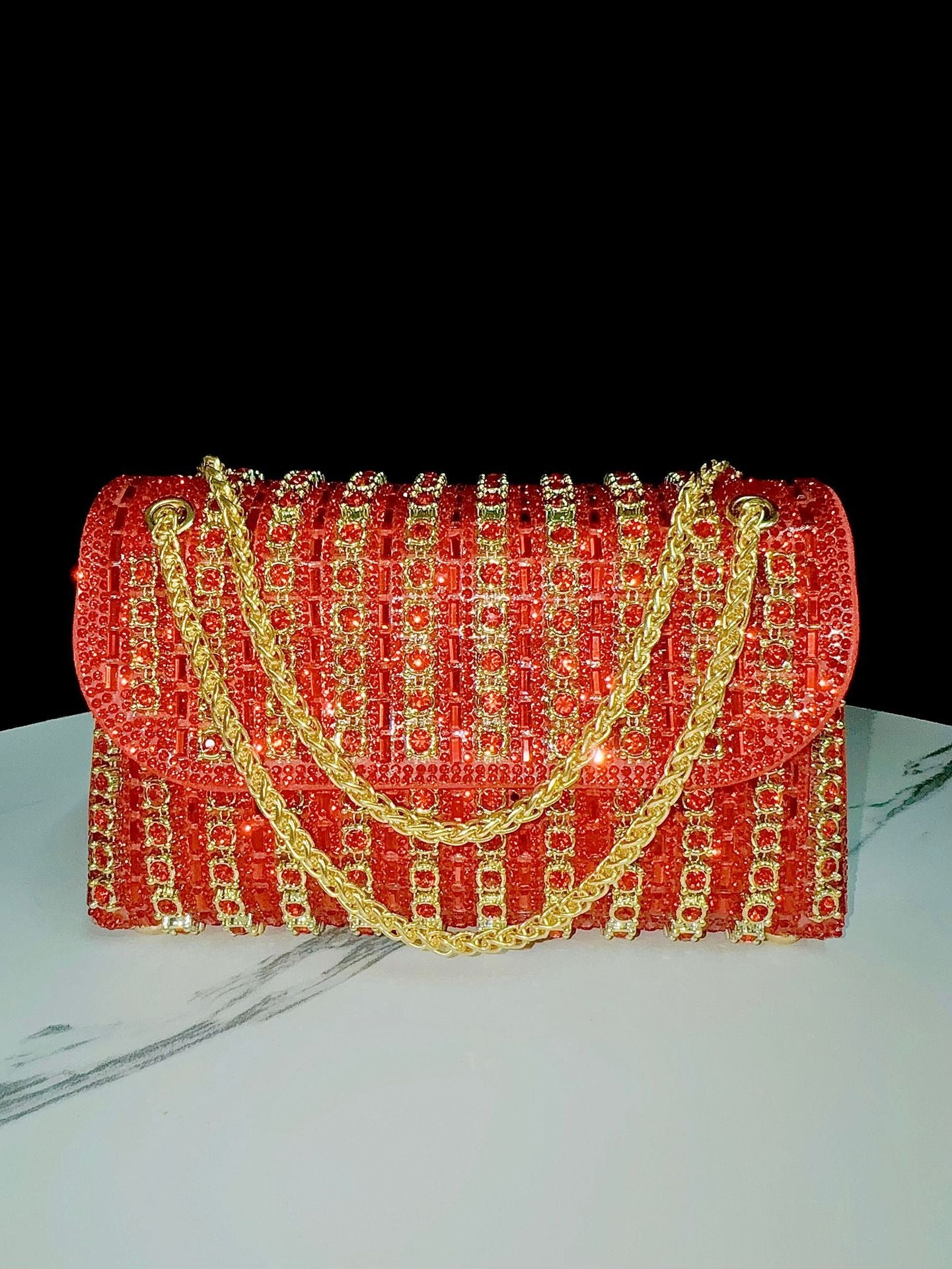 New Evening Dress, socialite, rhinestone handbag, diamond studded chain cheongsam bag, crossbody, banquet bag, women's handbag