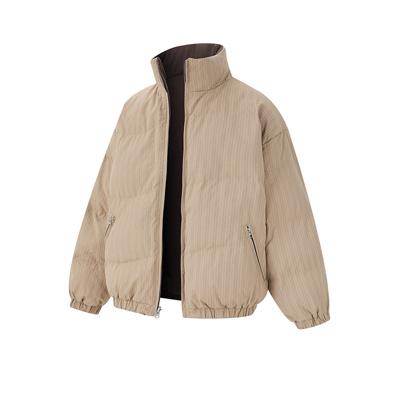 High-end Tweed Stand Collar Short Thick Cotton Coat Jacket