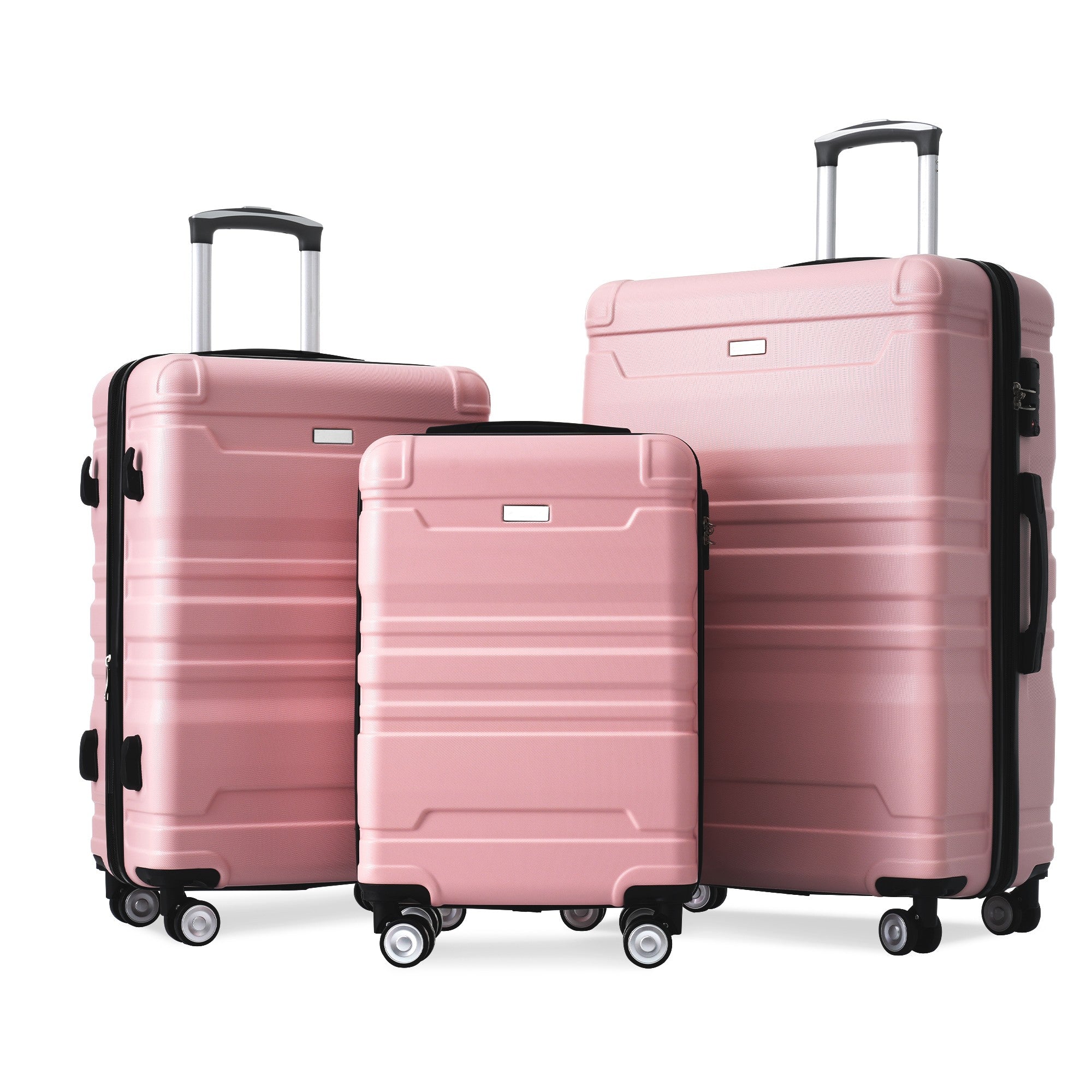 Luggage Sets New Model Expandable ABS Hardshell 3pcs Clearance Luggage (pink)