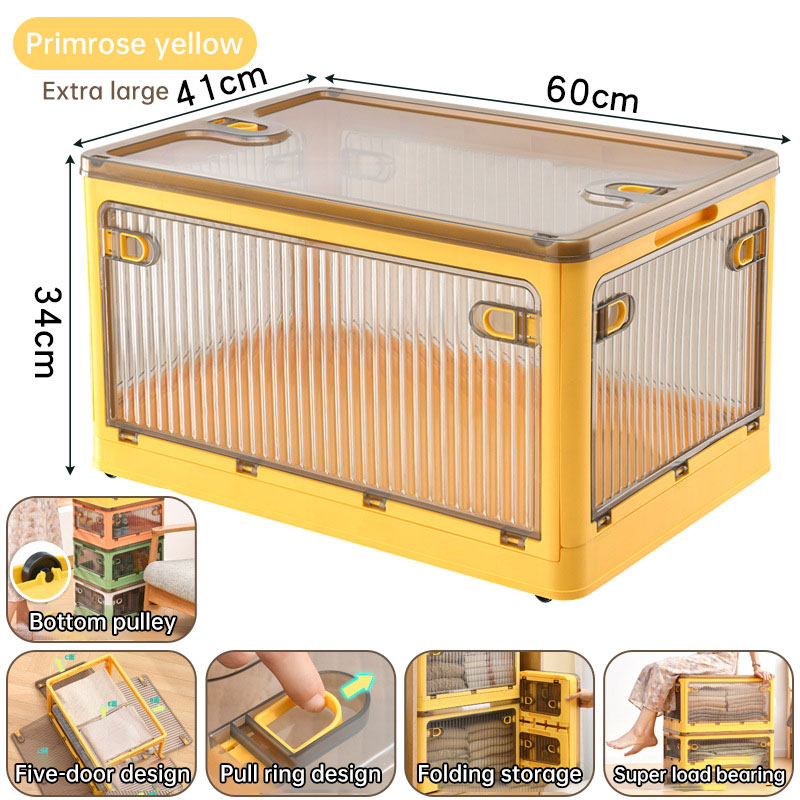 Cabinet clothes clothing quilt storage box household transparent plastic folding box snack toy finishing box