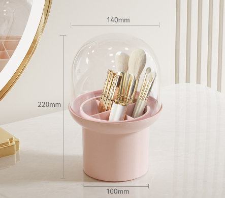 Fashionable and creative desktop dustproof compartment makeup brush storage tube