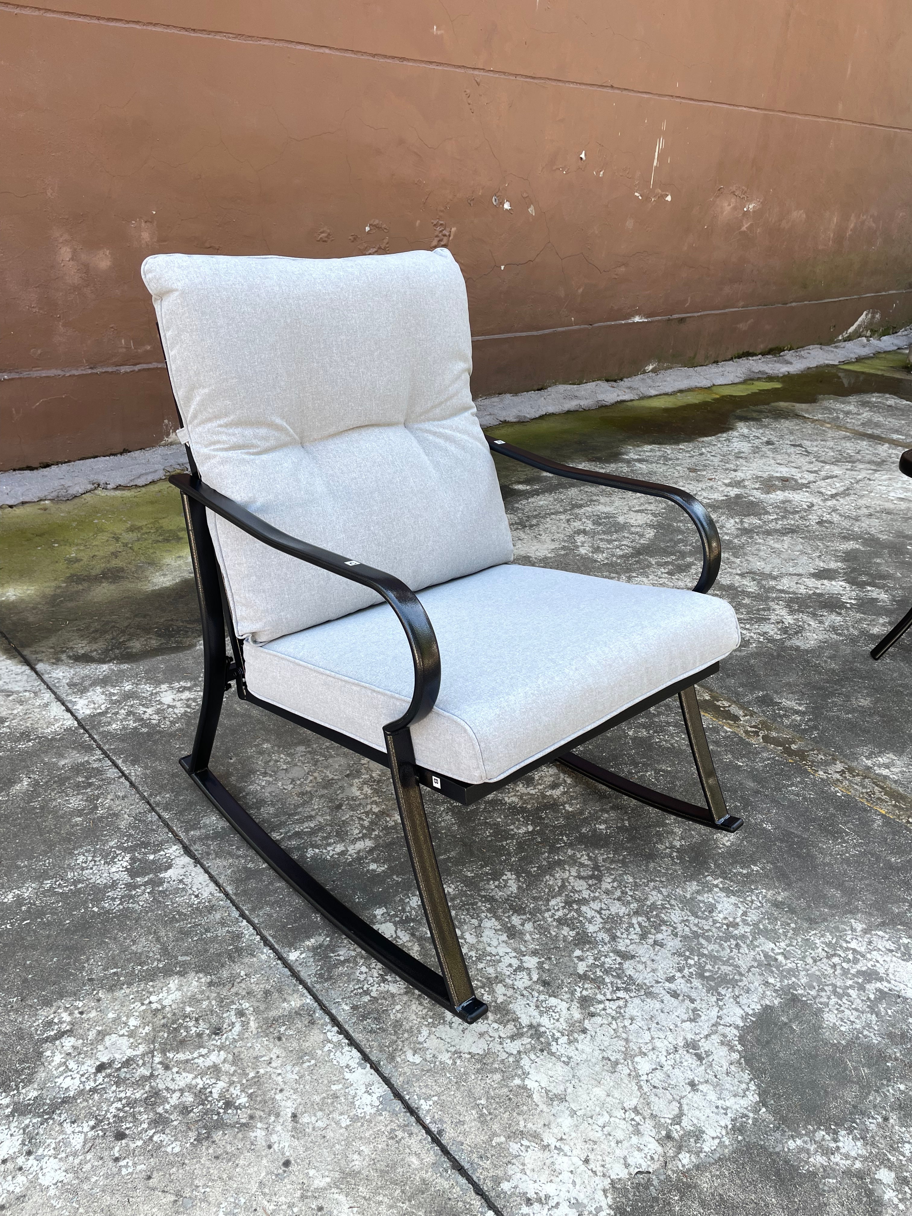 ROCKER SET CHAIR AND TEAPOY OFF-WHITE