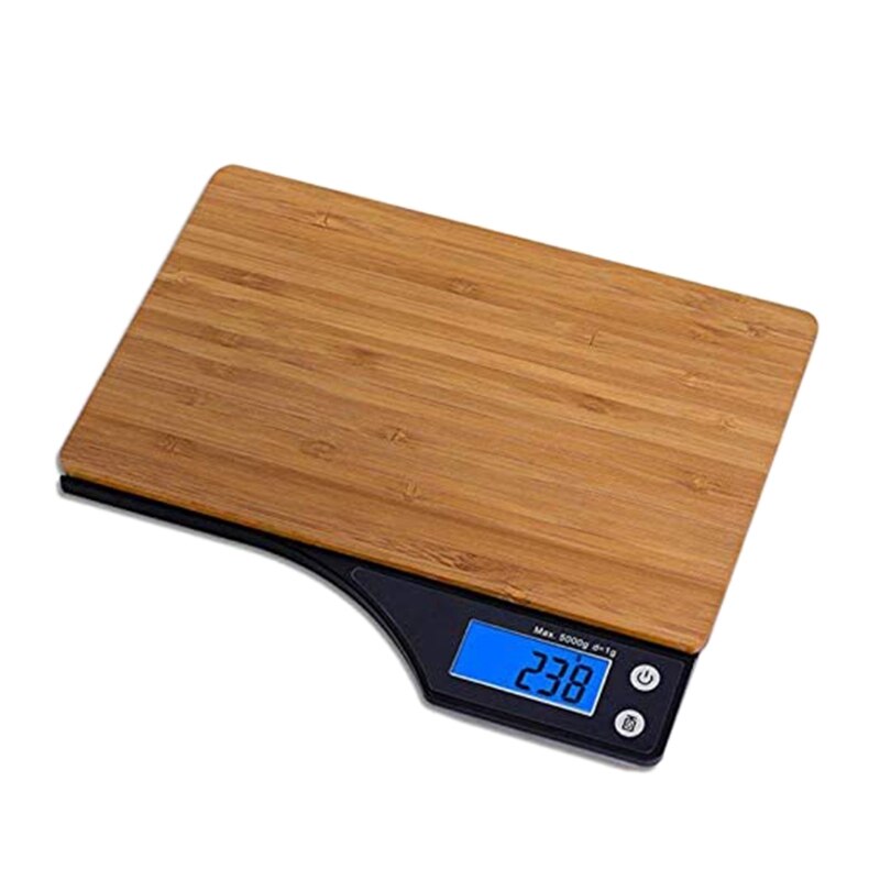 Digital Food Scale, Natural Bamboo Platform, Tare Function and Capacity for Grams and Ounces of Digital Kitchen Scale