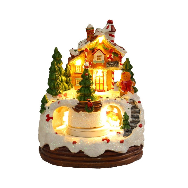 Christmas Gift Luminous Music House Decoration New Eight tone Box Night Light Hut