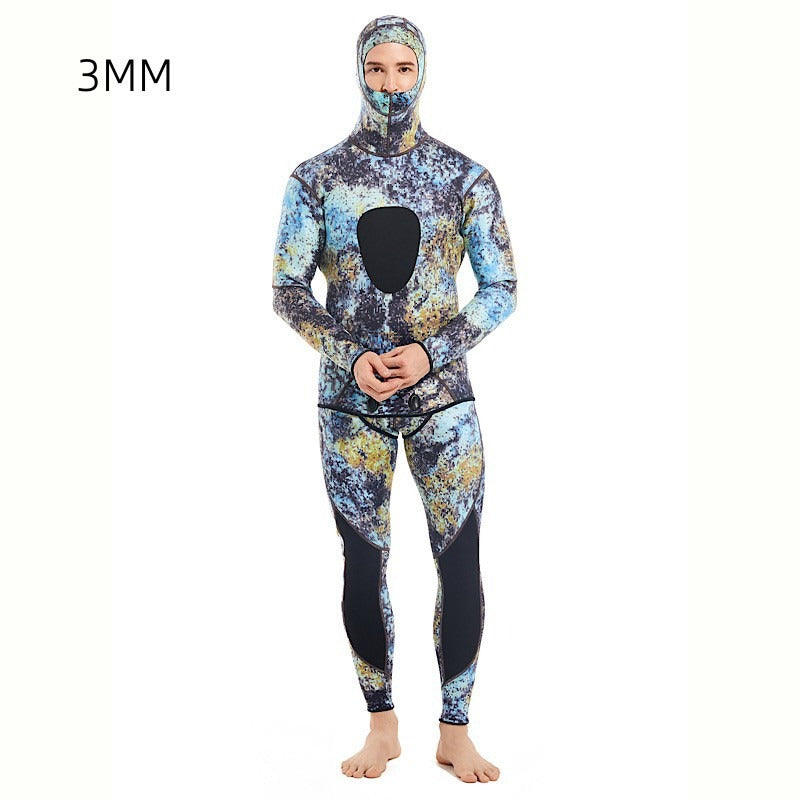 New 3MM fish hunting camouflage chloroprene rubber split diving suit for men's cold and warm free surfing suit