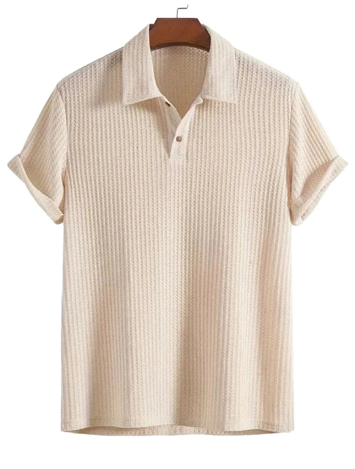 Waffle-knit polo