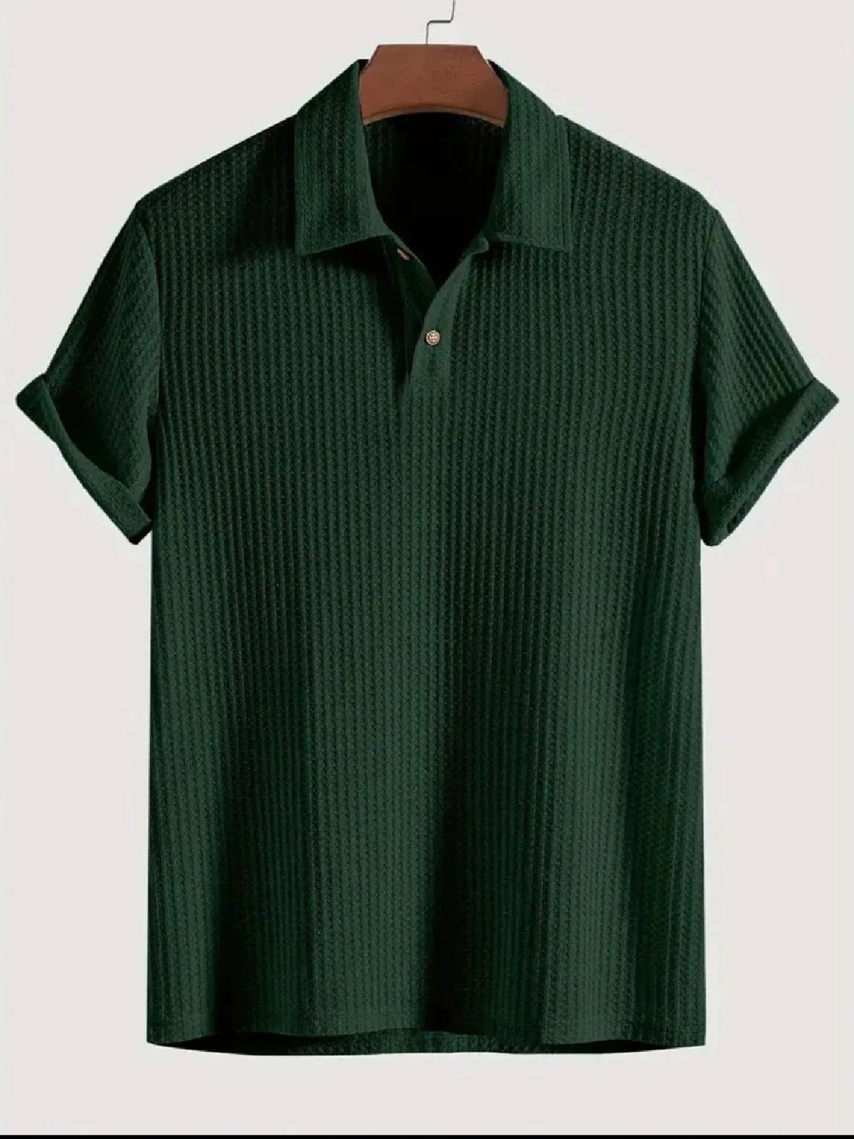 Waffle-knit polo