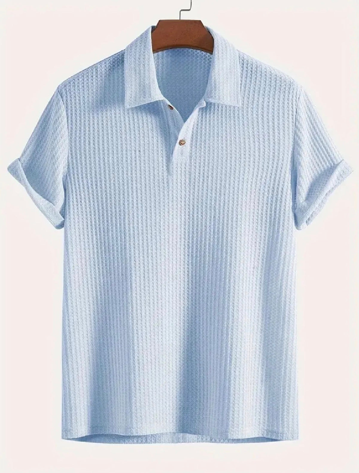 Waffle-knit polo