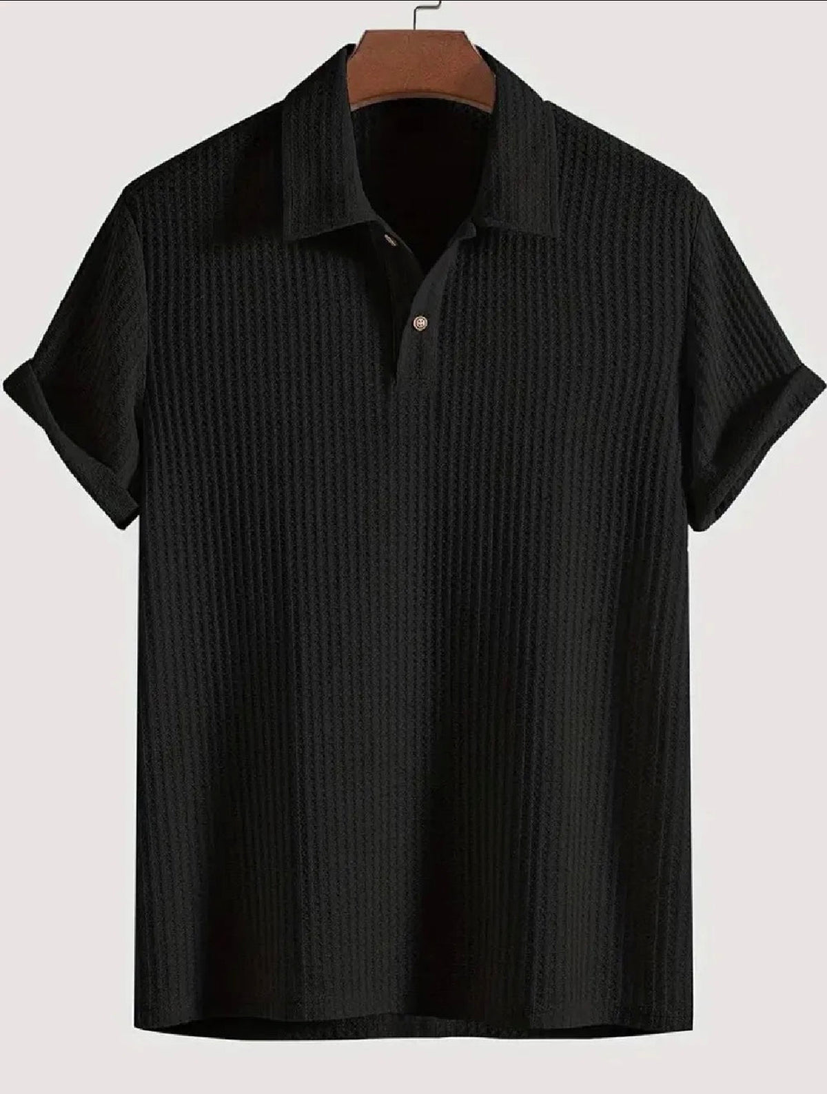 Waffle-knit polo