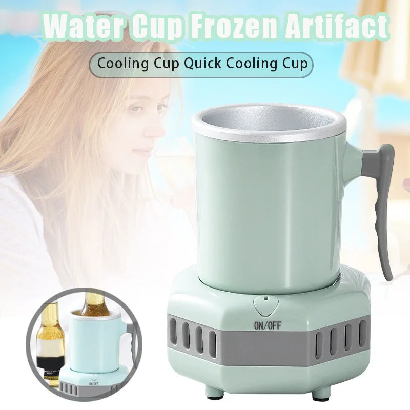 Smart Beverage Cooler Cup Fast Cooler Electric Cooling Mug Mini Desktop Refrigerator for Cola Wine