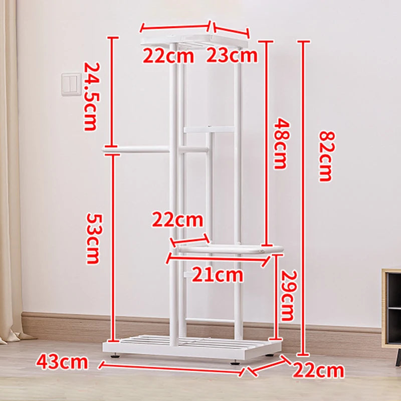 4 Tier 5 Potted Plant Stand Multiple Flower Pot Holder Shelves Planter Rack Storage Organizer Display for Indoor Garden Balcony