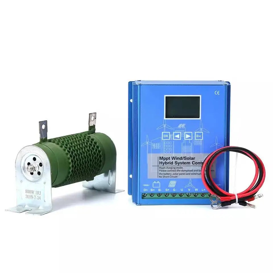 Wind Solar Hybrid System MPPT Charge Controller With Dump Load 10000w Wind Turbine 600W Solar Panel 12V 24V Auto 48V Regulator