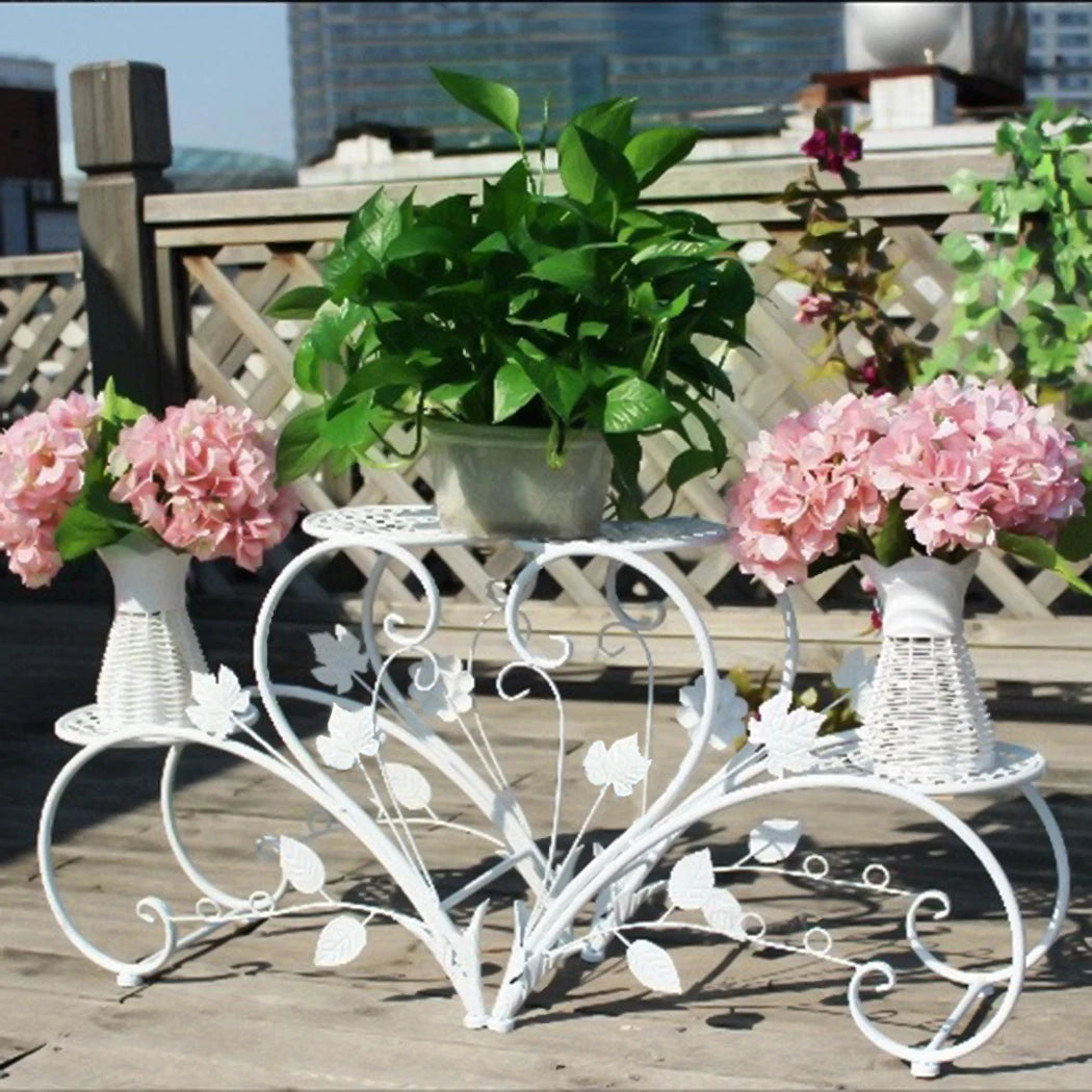 2PCS Classic Tall Plant Stand Art Flower Pot Holder Rack Planter Outdoor Indoor Patio