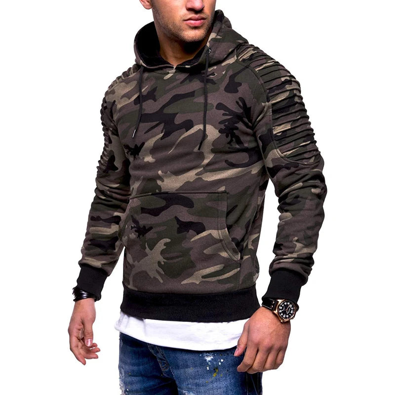 DIMUSI Hooded Mens Casual Camouflage Windbreaker Sweatshirt Coats Mens Streetwear Hip Hop Hoodies Sportswear Tracksuits Clothing