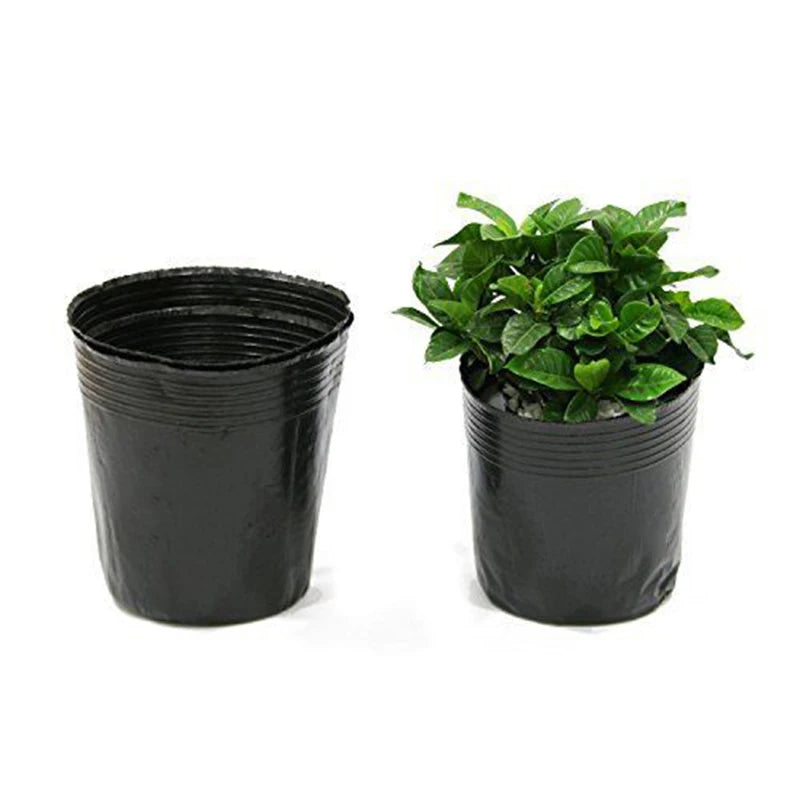 100pcs/set Household Garden Black Plastic Plant Nutrition Pots Practical Durable Soft Plant Nutrition Pots Garden Supplies