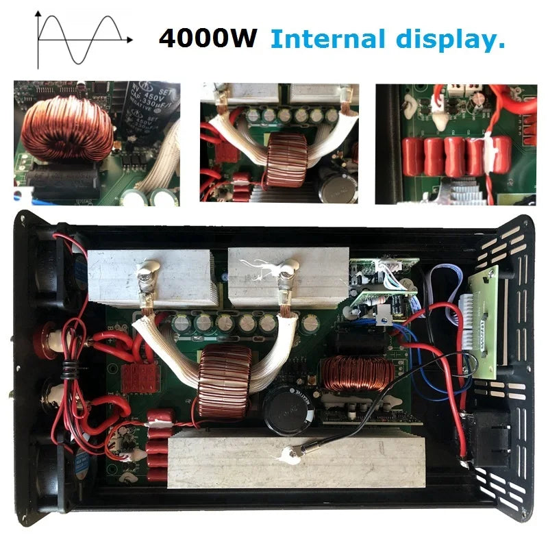 Pure Sine Wave Power Inverter 4000W 5000W DC 12V 24V 48V To AC220V  Portable Power Bank Converter Solar Car Inverter Transformer