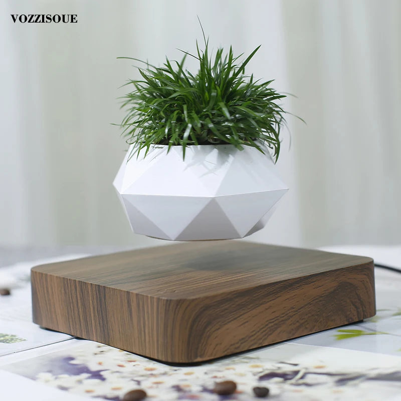 Hot Sale Levitating Air Bonsai Pot Rotation Planters Magnetic Levitation Suspension Flower Floating Pot Potted Plant Desk Decor