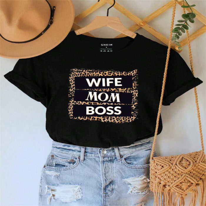 Printed relaxed tee – black