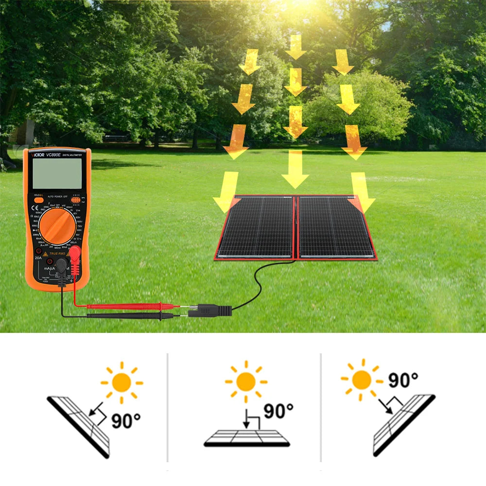 Dokio 18V 100W Flexible Foldable Solar Panel Kit Portable Solar Panel Solar Panel Charger for Boating/Outdoor Camping 12V