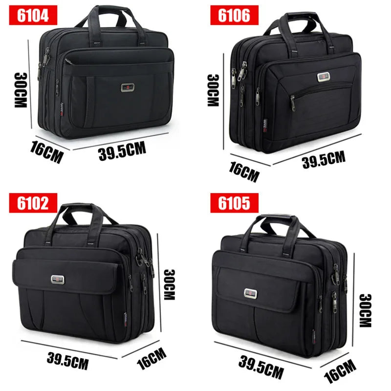 Men's Laptop Briefcase Brand Men Computer Handbags Waterproof Durable Nylon 15.6 Inch Laptops Bags Boys Shoulder Files Books Bag