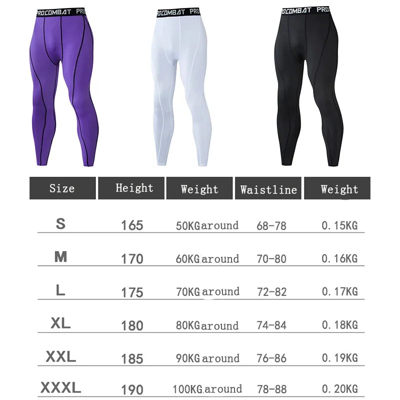 Quick-drying Tights Fitness Running Compression Men Leggings Sports wear Workout Bottoms Trousers Jogging Yoga Pants Training