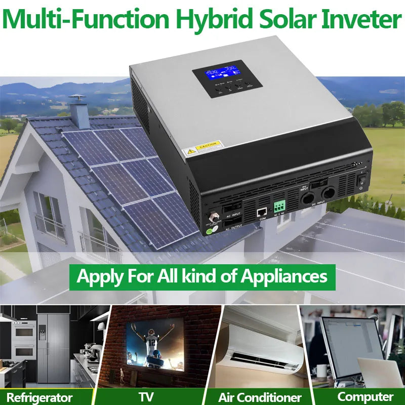 3KVA 2400W Hybrid Inverter Battery Voltage DC 24V 50A Solar Charge Controller AC 220V or 230V