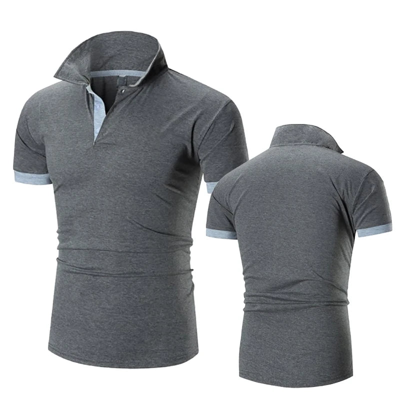 Men's Polo Shirt Business Casual Summer Short Sleeves Tops T Shirt Loose Clothes Fashion Polo T Shirt